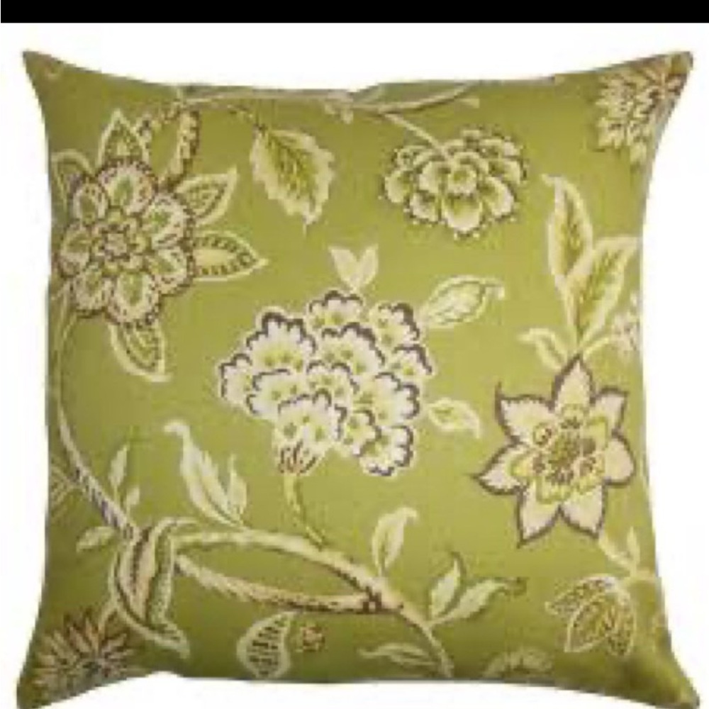 Floral Green Accent Pillow